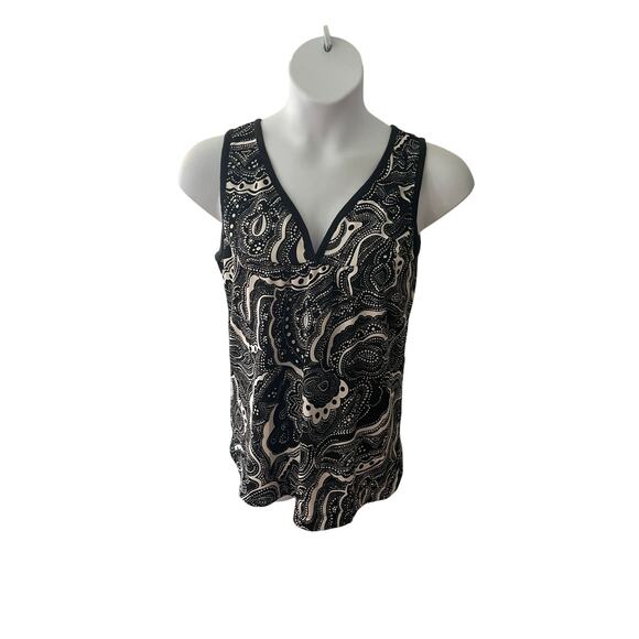 TRIXIE + LULU, SIZE XL, SLEEVELESS TOP, BLACK/WHITE DESIGN - Picture 1 of 4